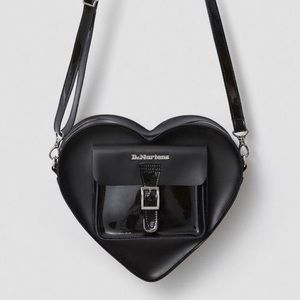 Heart Shaped Leather Backpack in Black